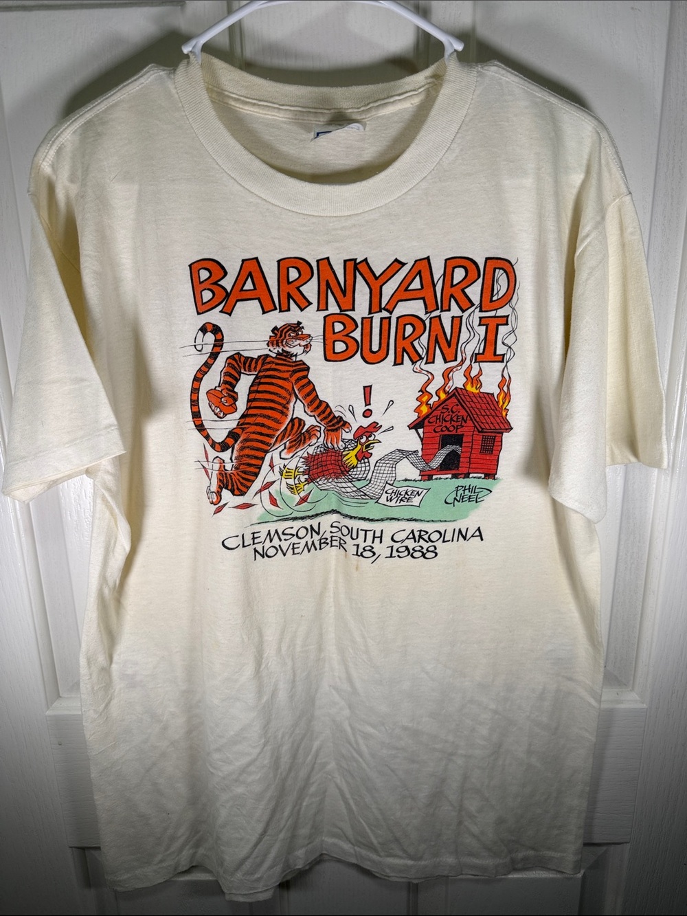 Barnyard Burn I Clemson Graphic Tee - Cream/Orange
